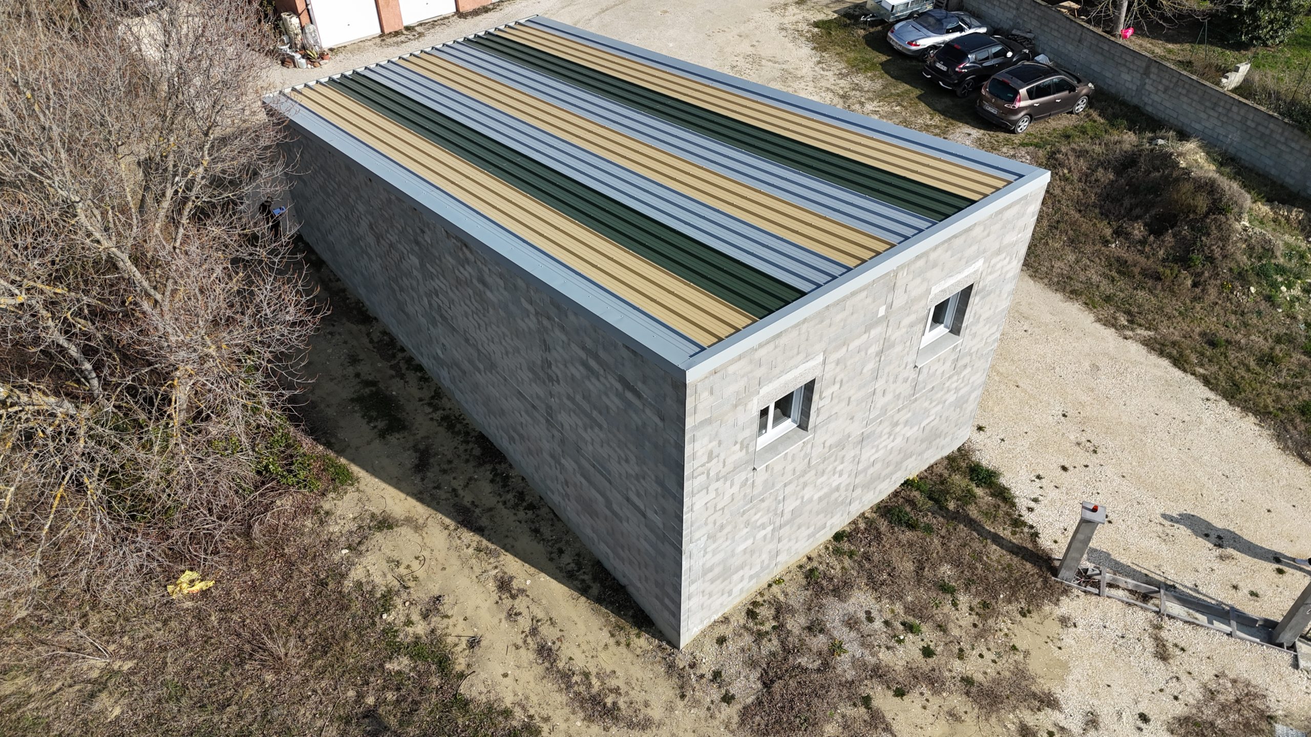 Chantier d'extension de maison maçonnée près de Montélimar